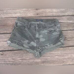 AEROPOSTALE CAMOUFLAGE CHEEKY SHORT SHORTS WOMENS 8